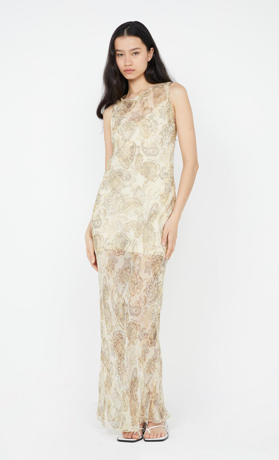 Bec + Bridge - Shyla Boat Neck Dress in Faded Paisley