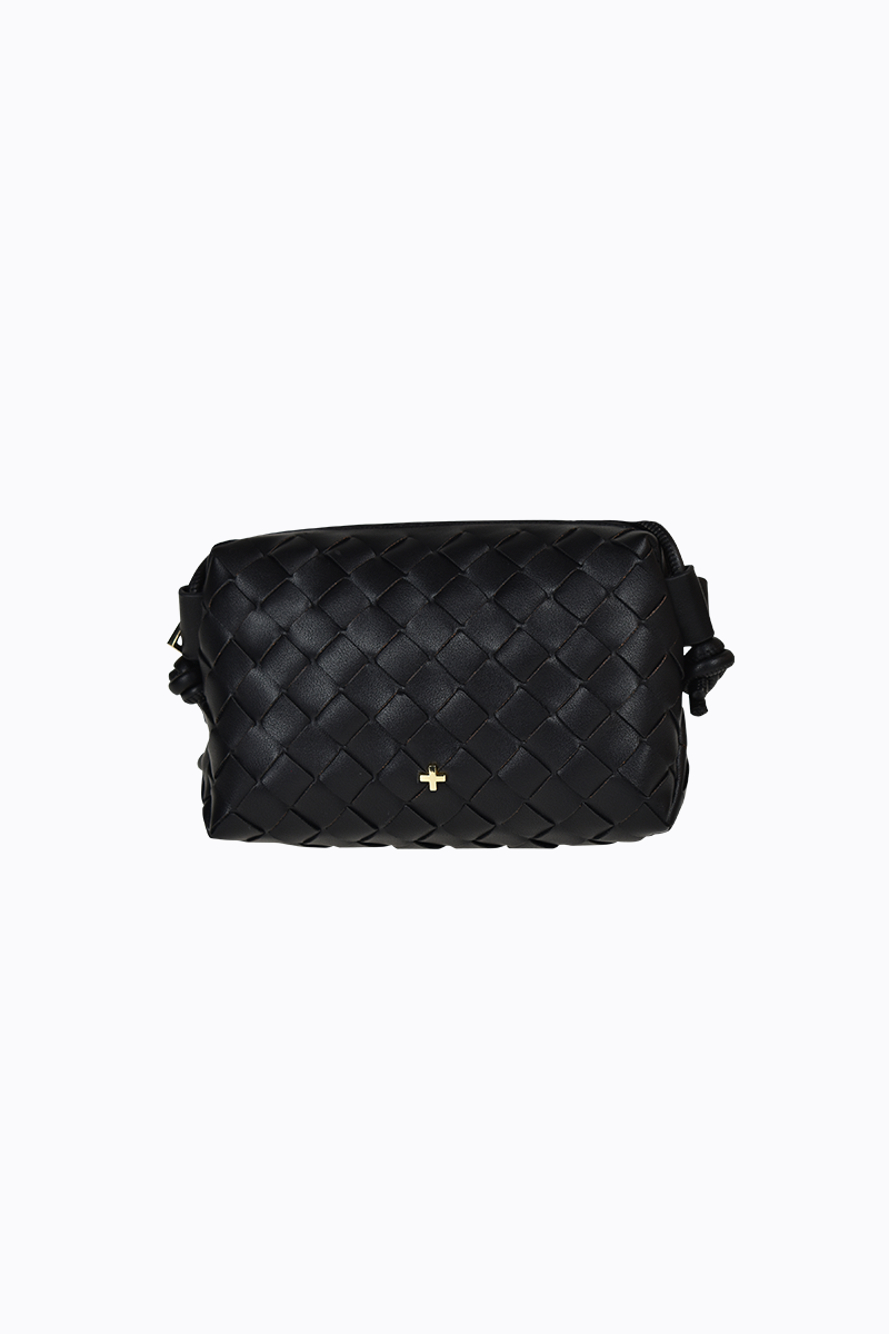 PETA + JAIN - Xena Woven Xbody Bag in Black Weave/Gold