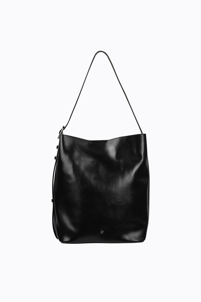 PETA + JAIN - Asher Buckle Tote in Black/PU/Silver