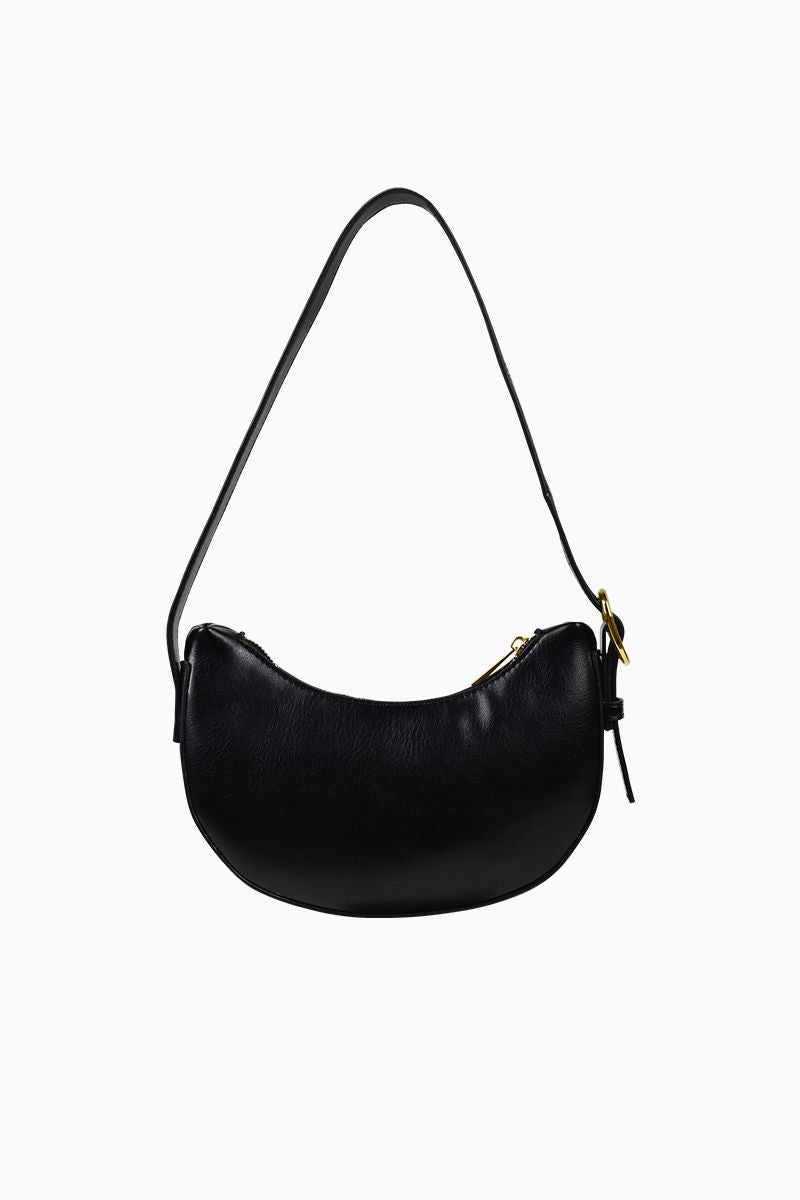 PETA + JAIN - Goldie Eyelet Shoulder Bag in Black PU/Gold