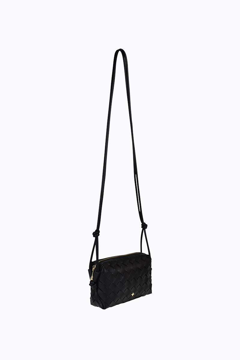 PETA + JAIN - Xena Woven Xbody Bag in Black Weave/Gold