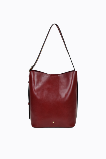 PETA + JAIN - Asher Buckle Tote in Burgundy/PU/Gold