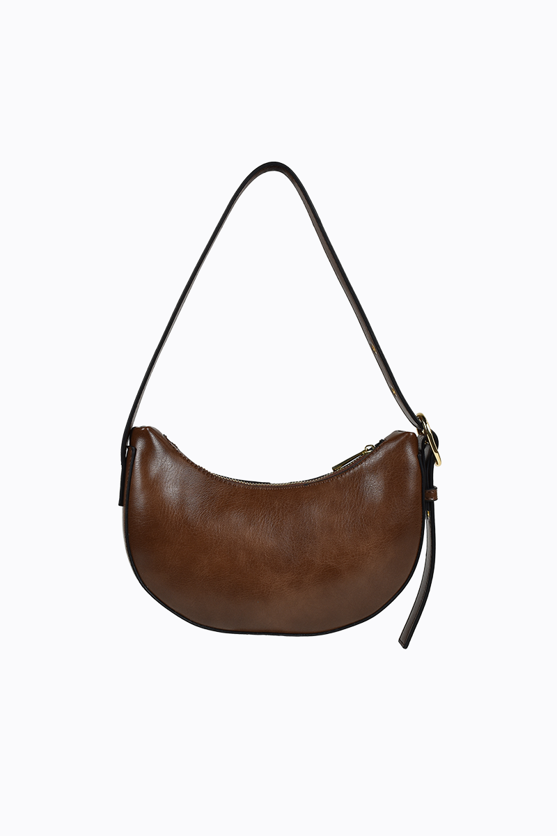 PETA + JAIN - Goldie Eyelet Shoulder Bag in Choc/PU/Gold