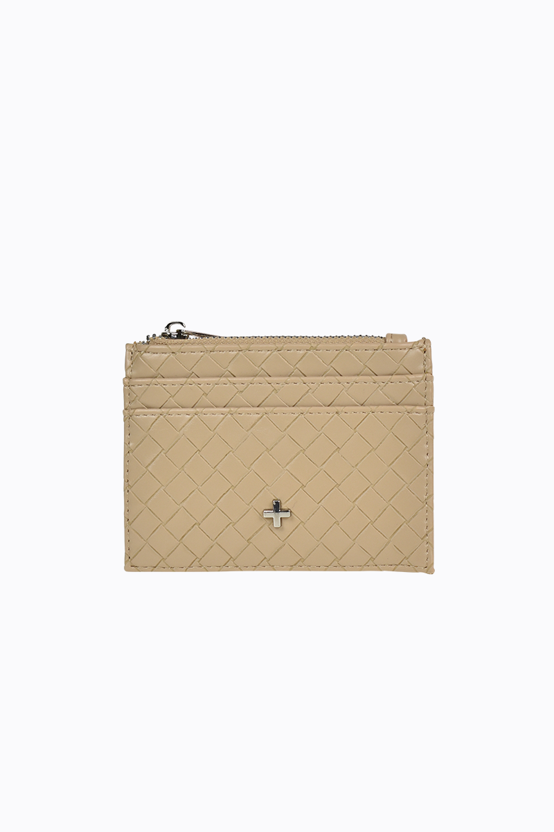 PETA + JAIN - Ivy Wallet with Zip - Nude/Weave/Silver