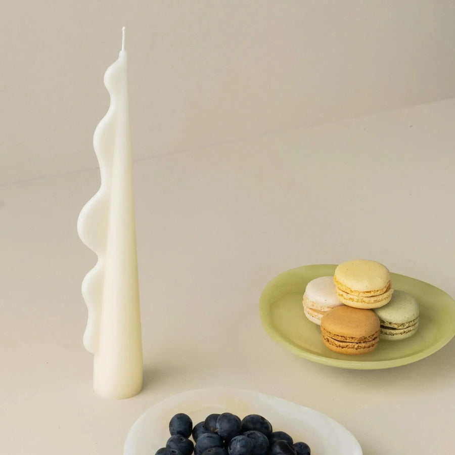 Black Blaze - Seaweed Pillar Candle in White