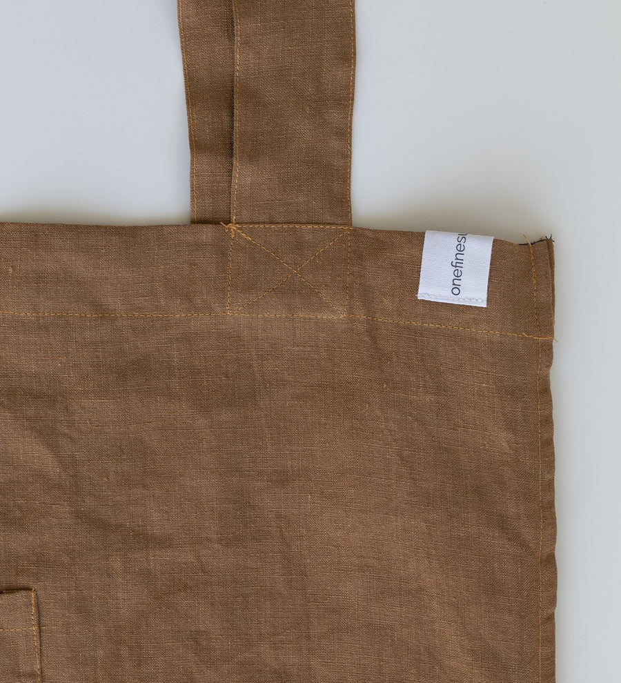 Onefinesunday Co - The Weekender Linen Tote in Rust